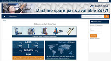 Kurtz Schaumstoffmaschinen Webshop mit über 6.000 Teilen, gegliedert nach Maschinen und Baugruppen